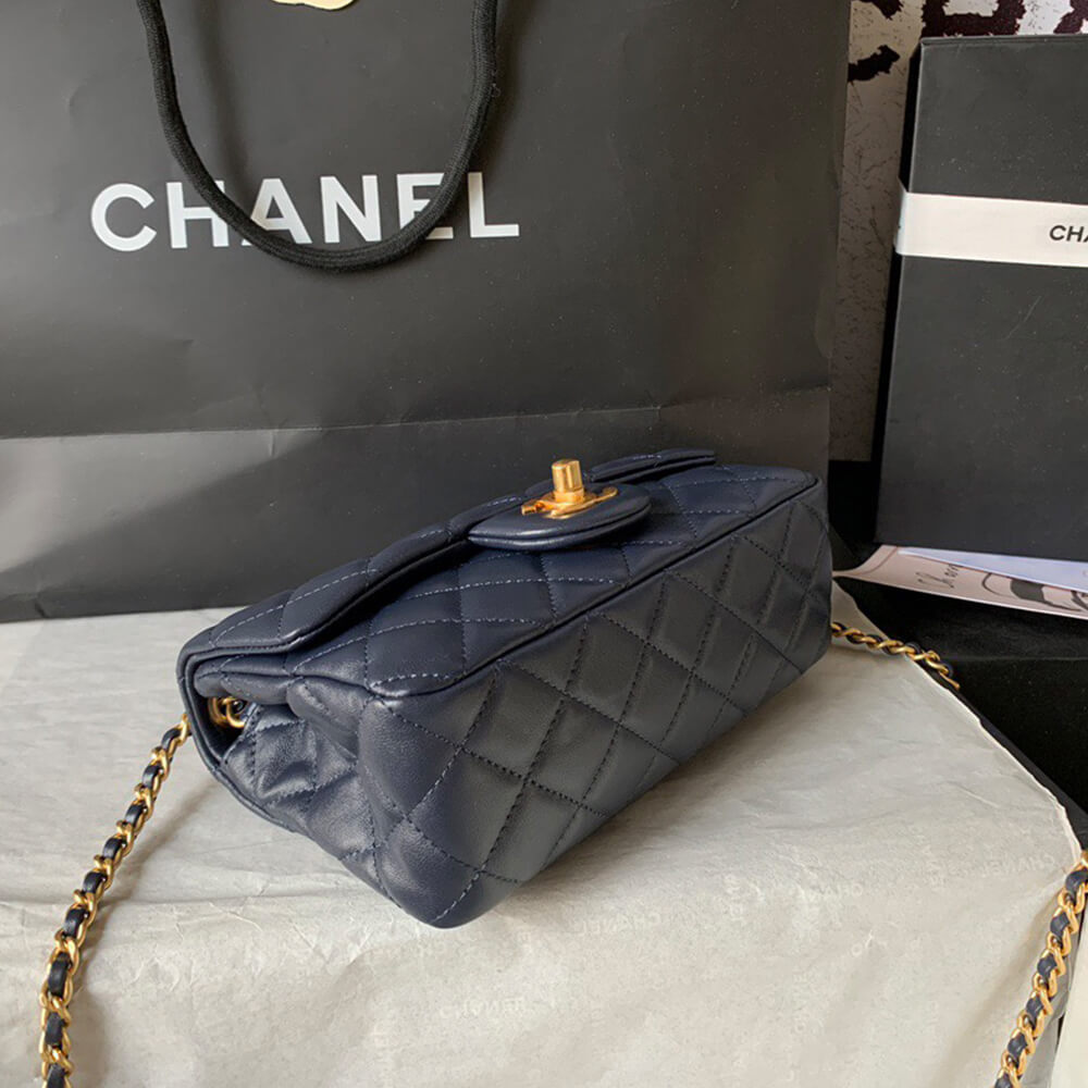 Ch*el pearl crush mini rectangular flap