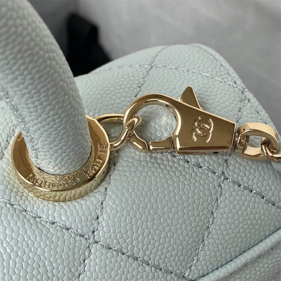 Ch*el coco handle bag small